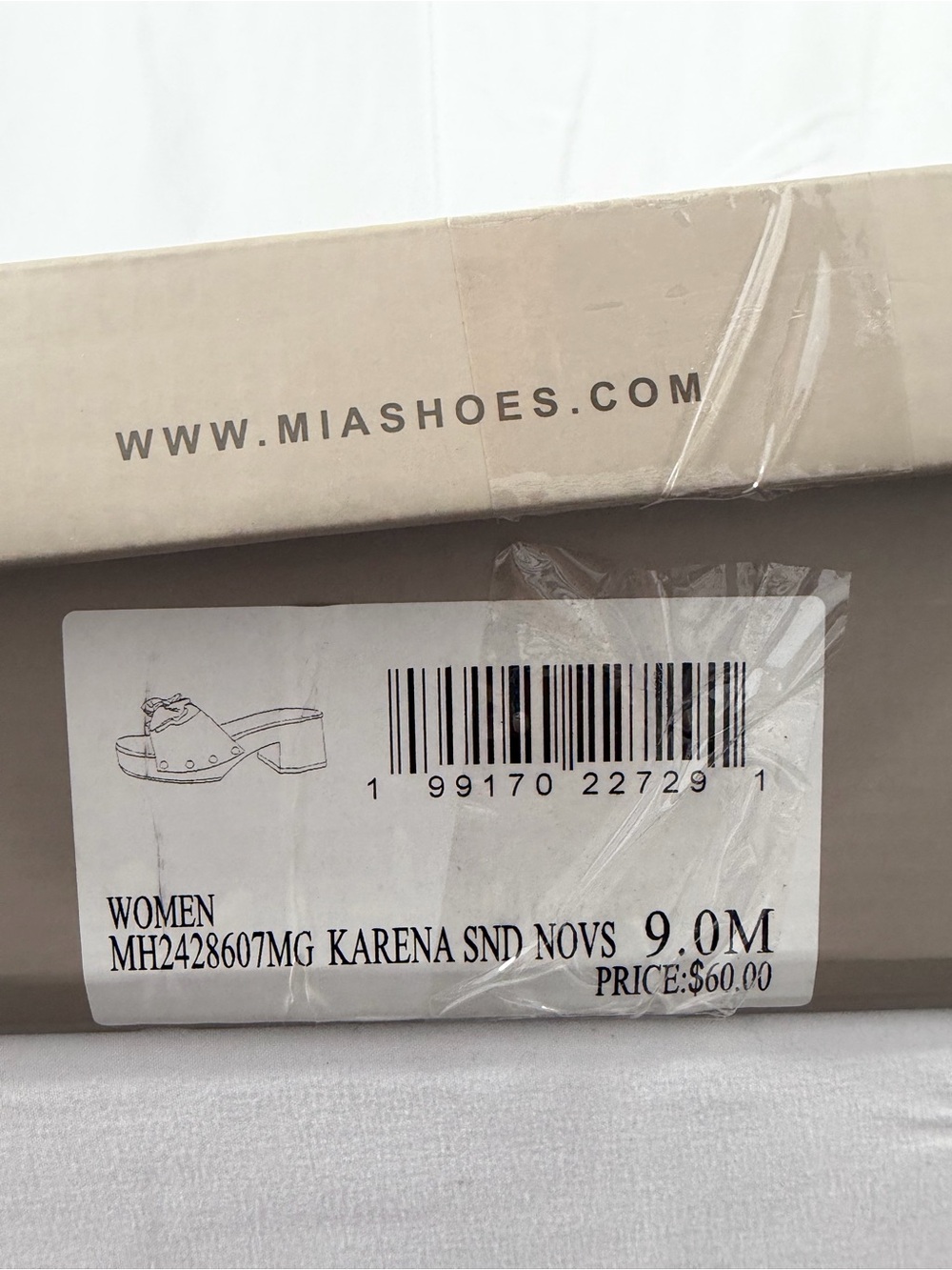NWT MIA Women’s Size 9 Beige Bow Platform Slide Heels - Picture 8 of 9